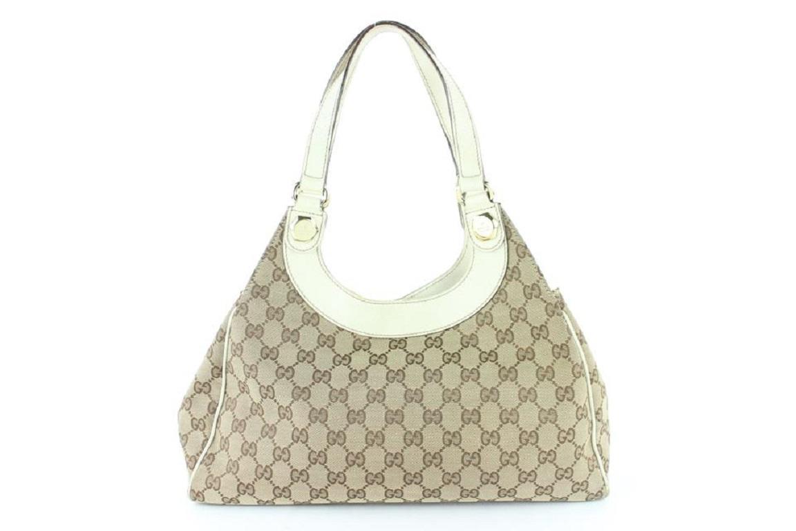 Gucci Hobo Monogram Charmy 16gz1113 Beige Canvas Shoulder Bag 3