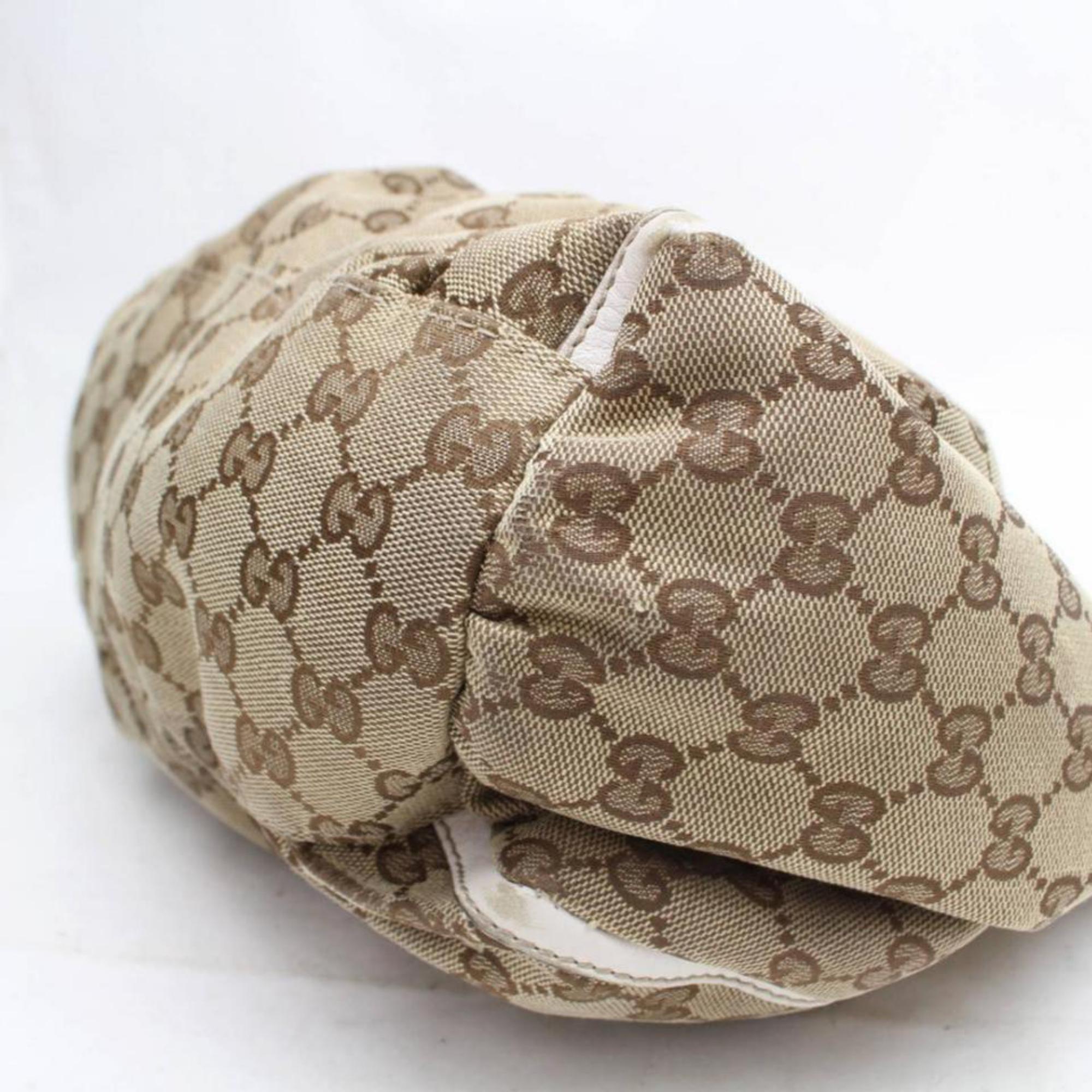 Gucci Hobo Monogram D-ring 869234 Brown Coated Canvas Shoulder Bag For Sale 6