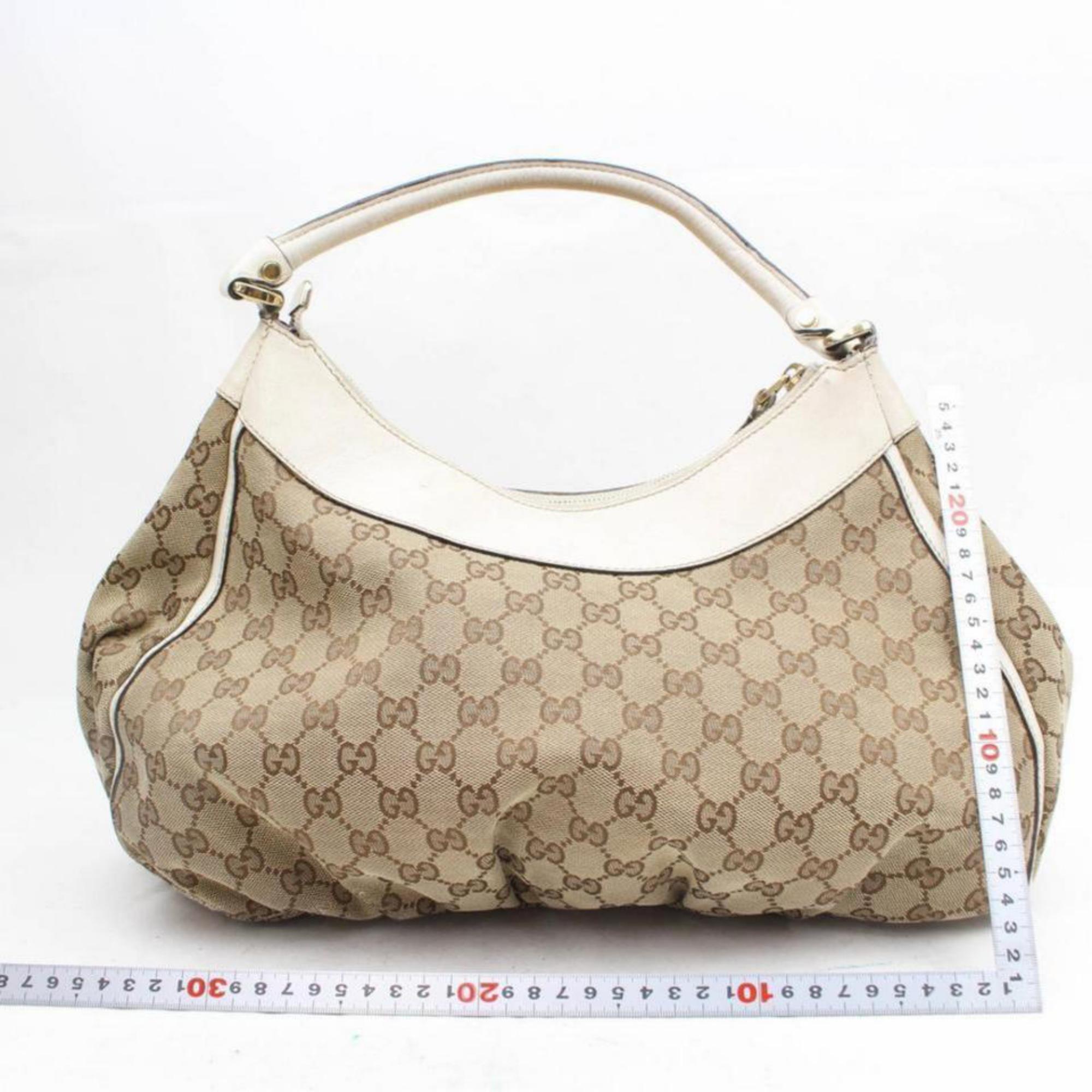 Gucci Hobo Monogram D-ring 869234 Brown Coated Canvas Shoulder Bag For Sale 2