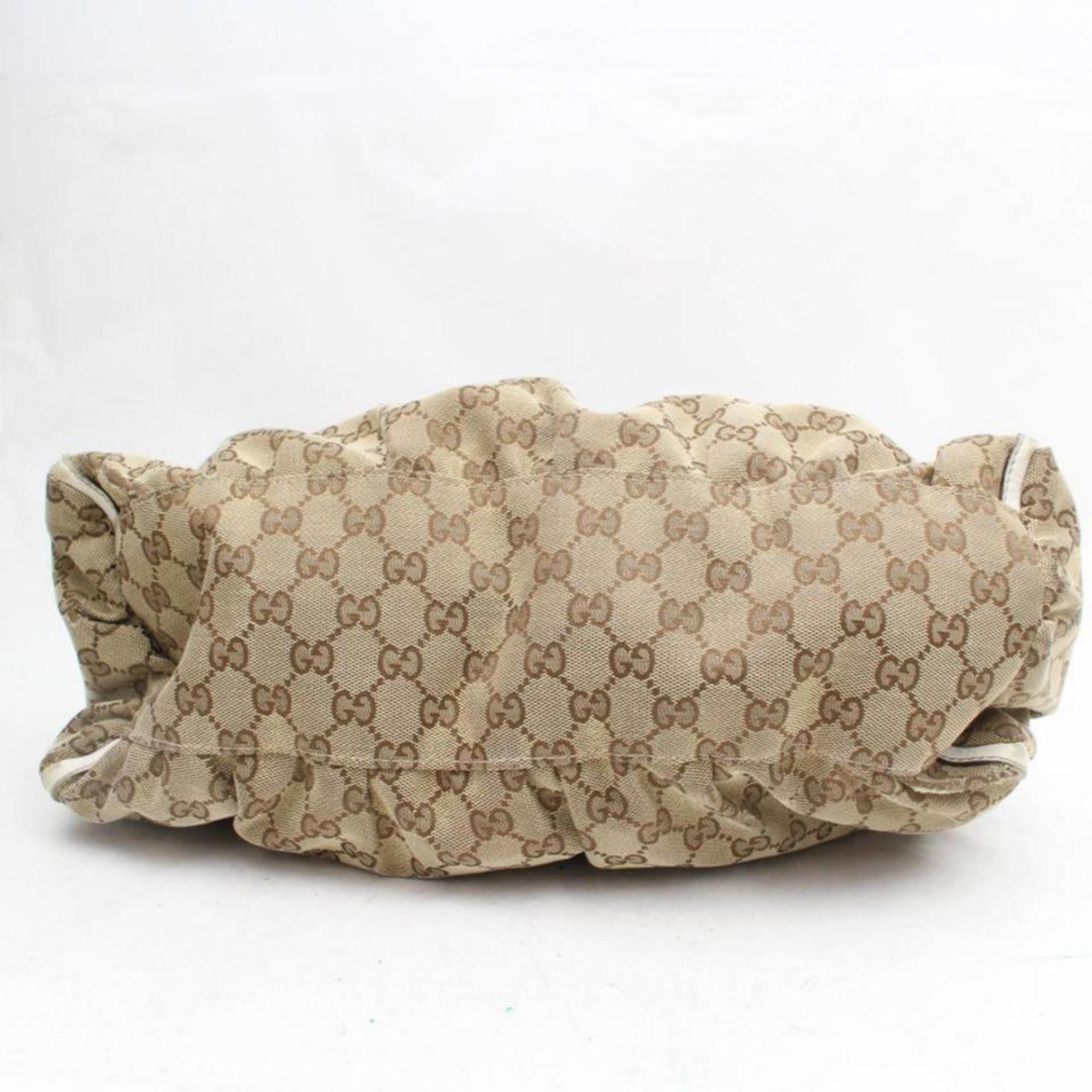 Gucci Hobo Monogram D-ring 869234 Brown Coated Canvas Shoulder Bag For Sale 3