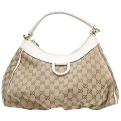 Gucci Hobo Monogram D-ring 869234 Brown Coated Canvas Shoulder Bag