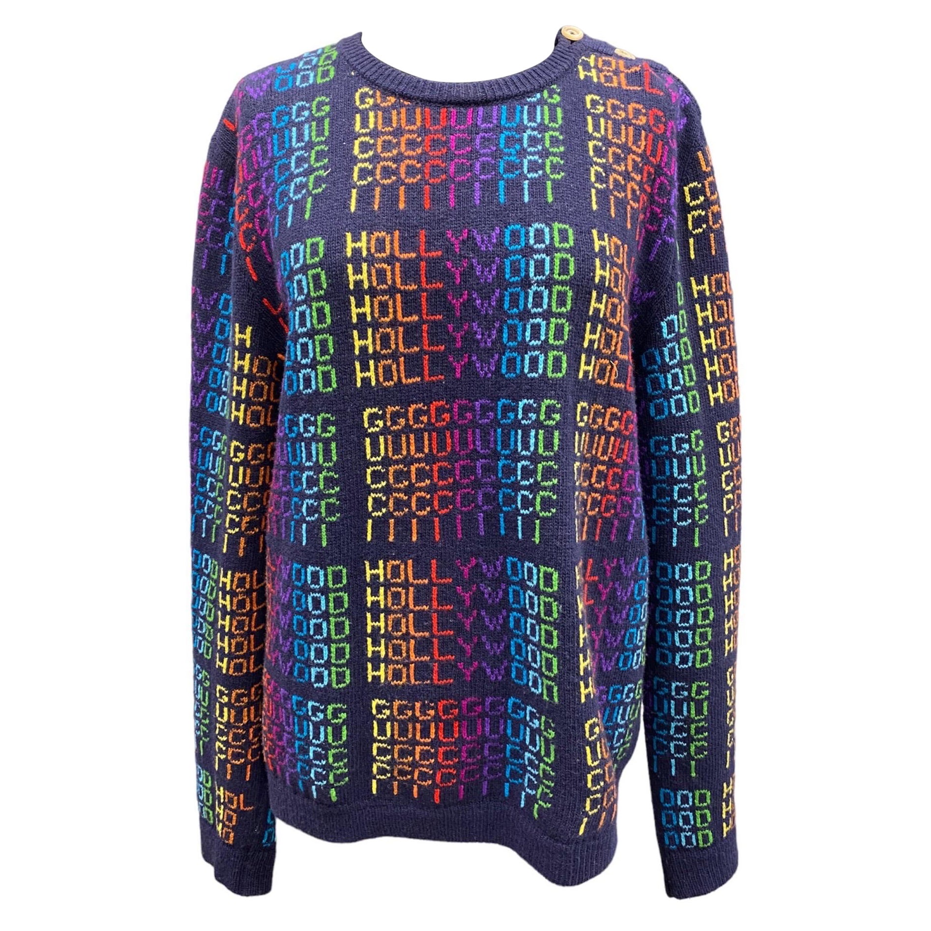 Maglione Gucci Hollywood Blu Multicolore in vendita