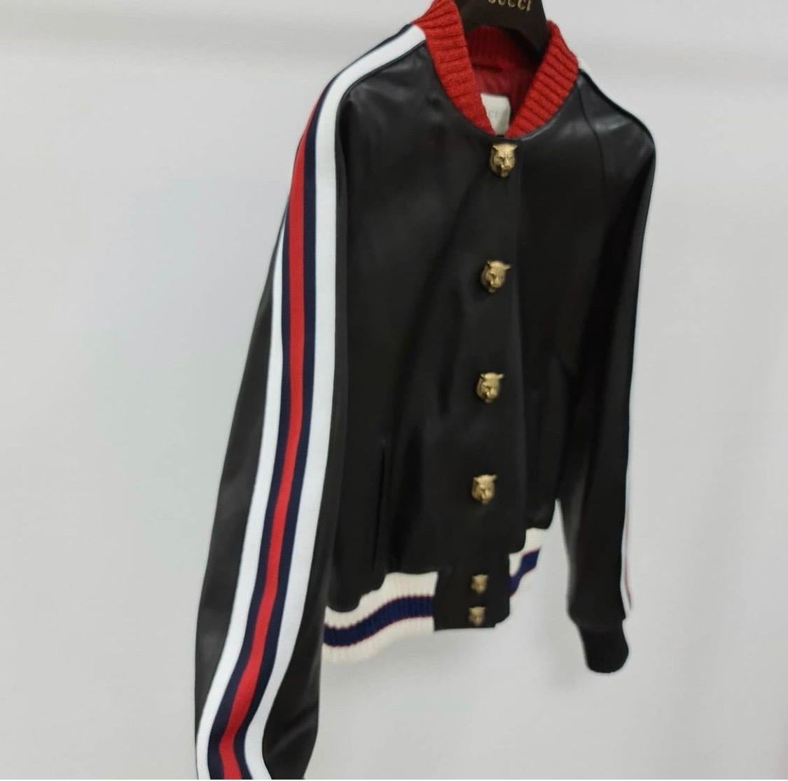Giacca Gucci Hollywood Bomber in pelle in vendita 5