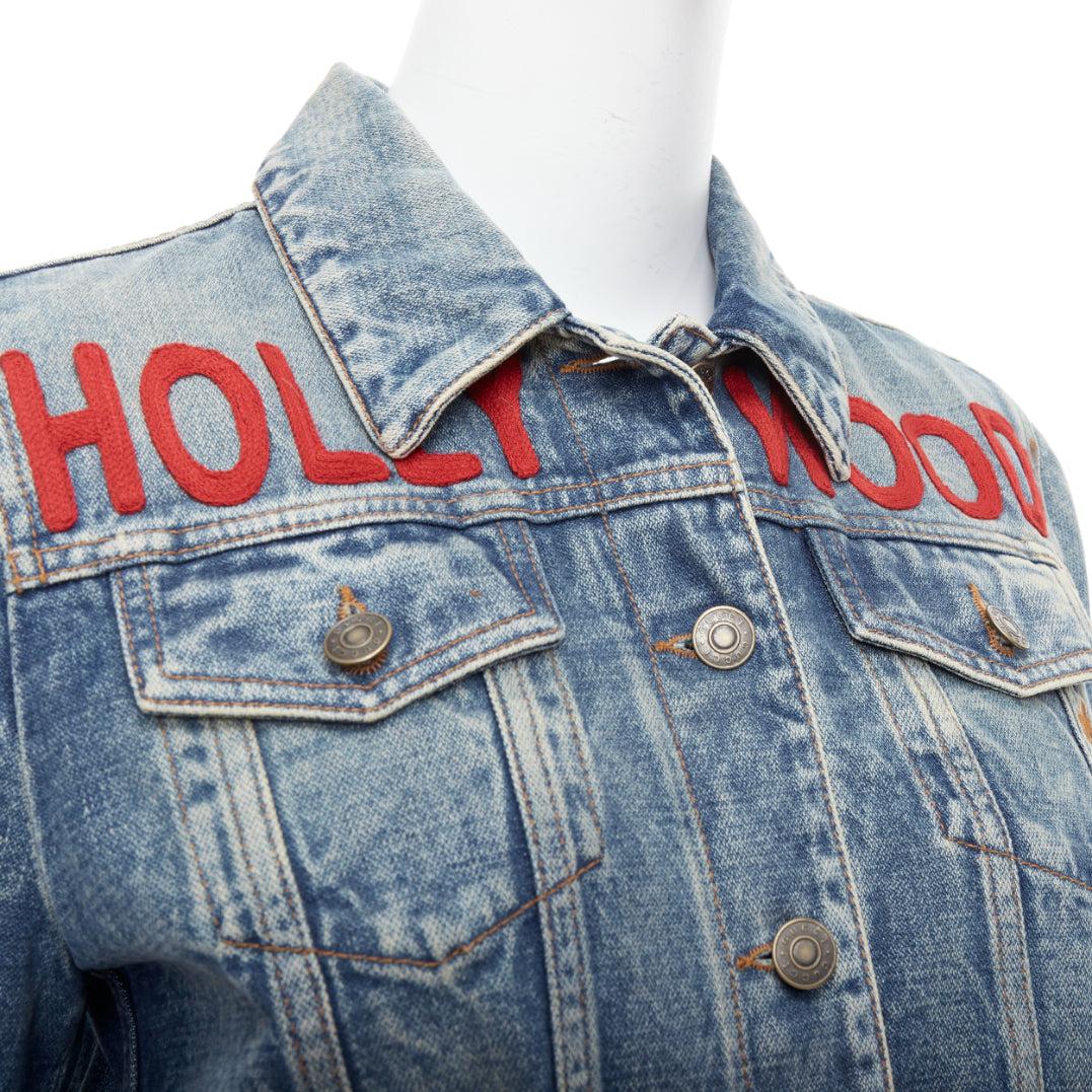 GUCCI HOLLYWOOD bunny blue washed denim jacket IT40 S 2