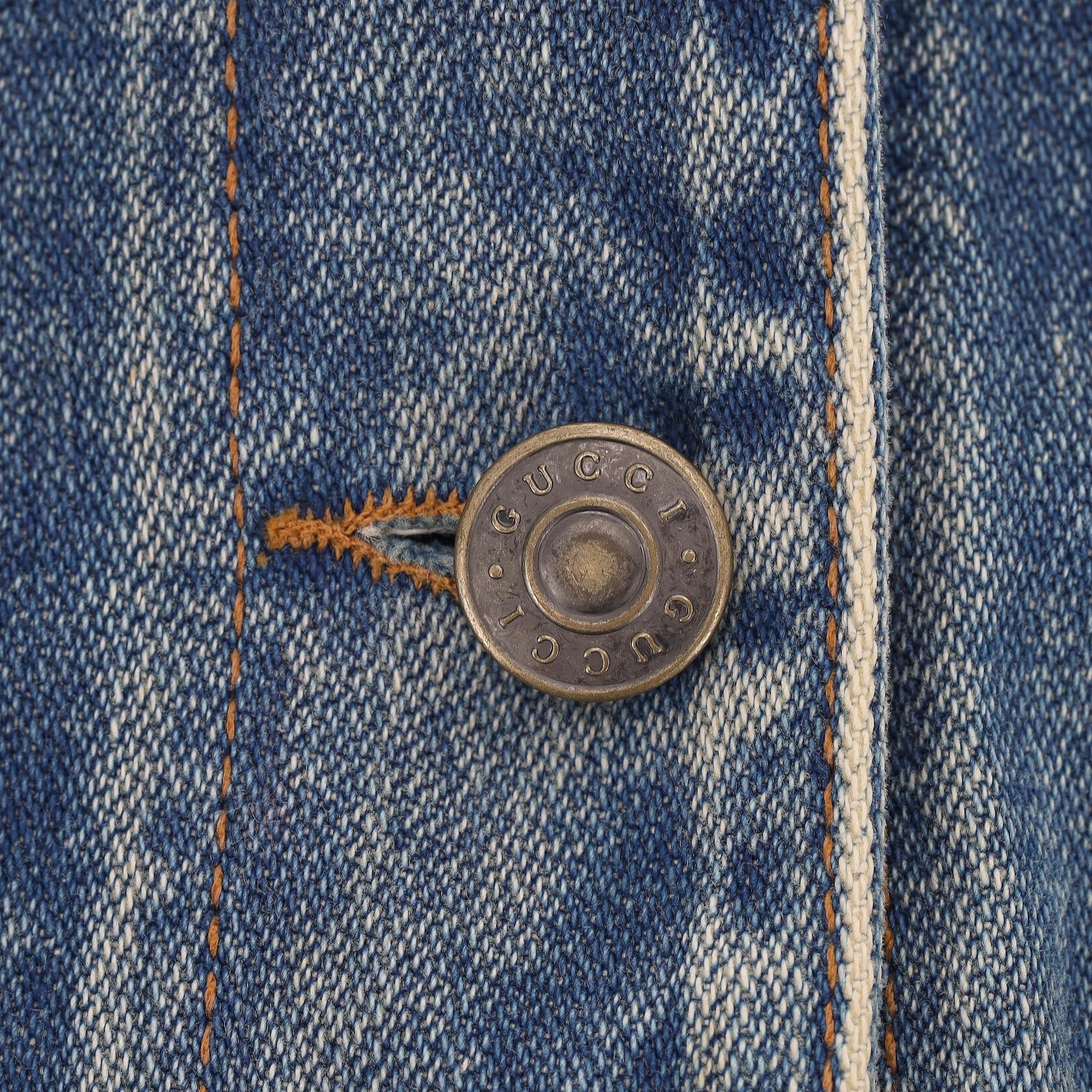 Giacca di jeans con ricamo a coniglietto 'Hollywood' di Gucci in vendita 1