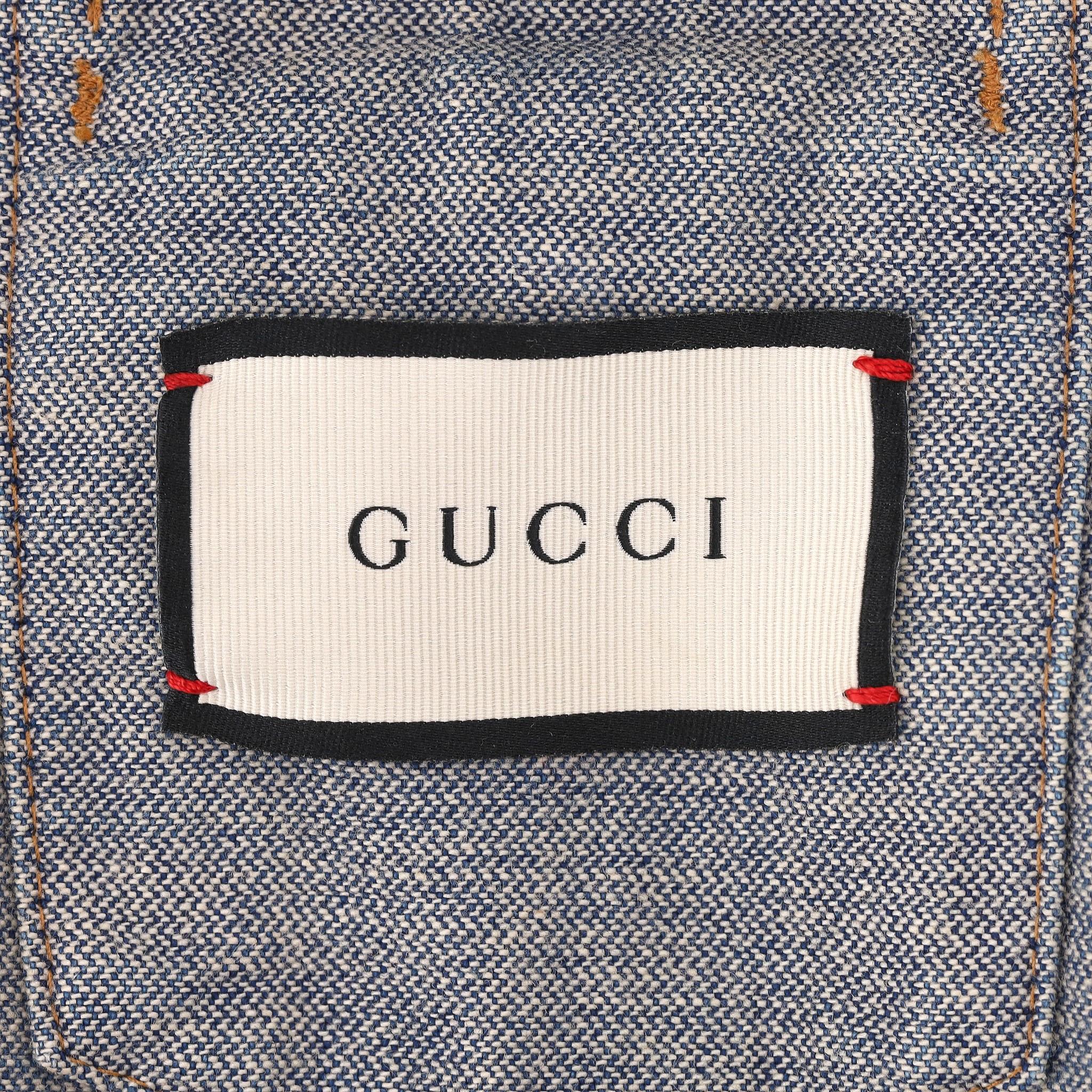 Giacca di jeans con ricamo a coniglietto 'Hollywood' di Gucci in vendita 2