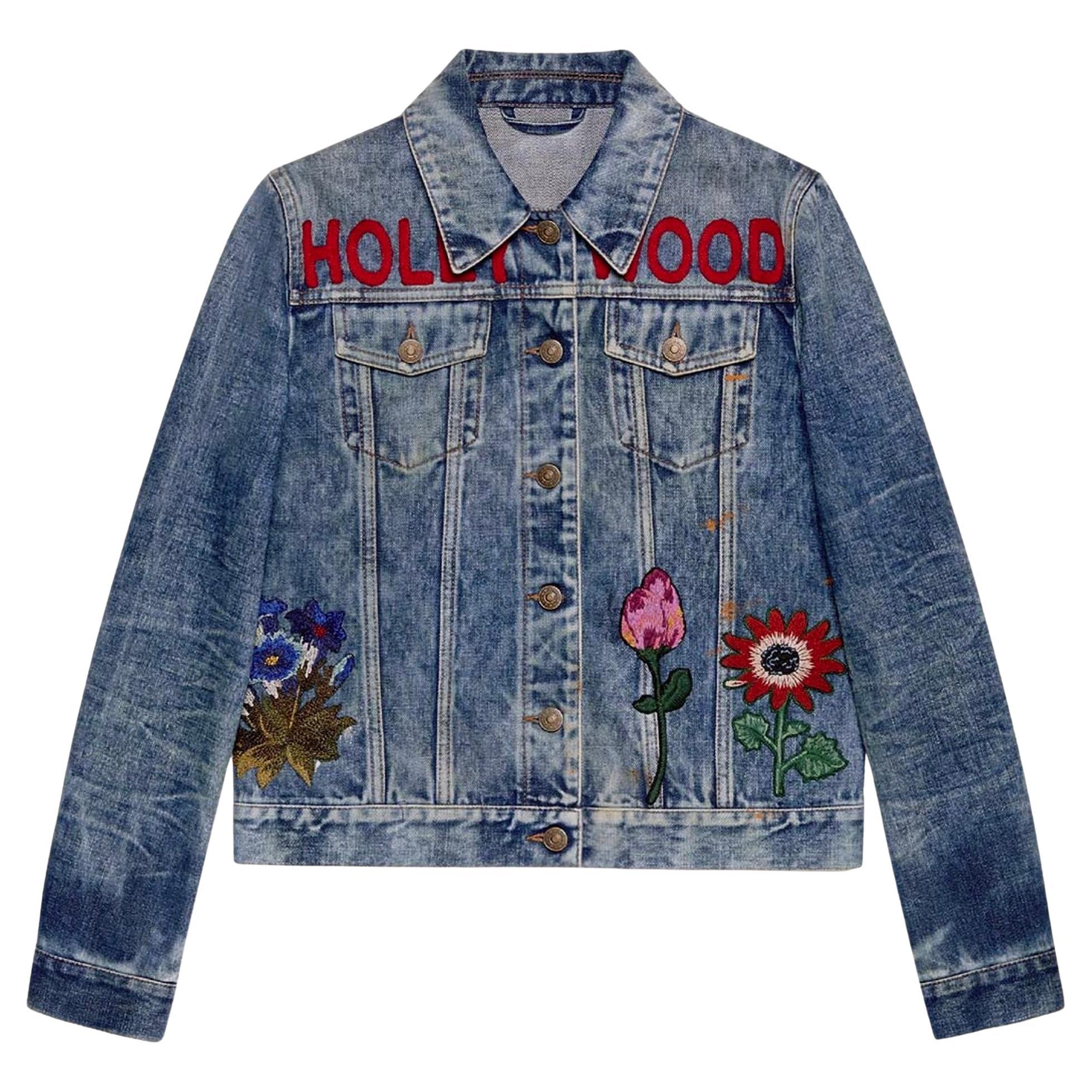 Gucci 'Hollywood' Bunny Embroidered Denim Jacket