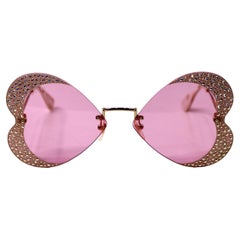 Gucci Hollywood Forever Crystal Pink Heart Sunglasses