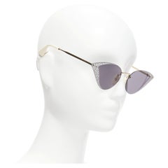 GUCCI Hollywood Forever GG0898S silver crystal black cat eye sunglasses