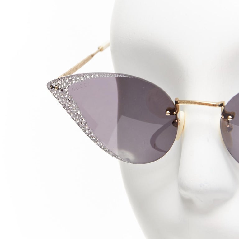 Gucci Sunglasses Cat Eye Hollywood Forever Black Studded Crystals Authentic NEW Gucci Cat Eye Sunglasses Hollywood Forever Black Studded  main image 2