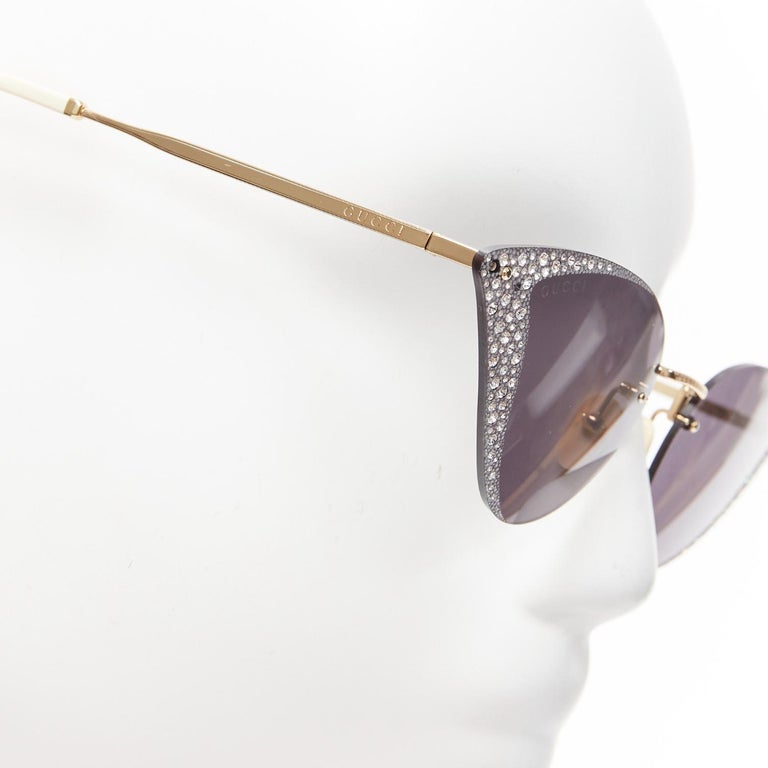 GUCCI Hollywood Forever GG0898S silver crystal black cat eye  display picture 3