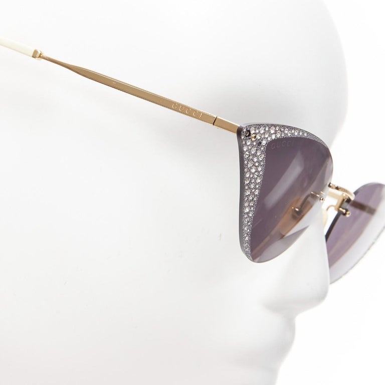 GUCCI Hollywood Forever GG0898S silver crystal black cat eye  display picture 3