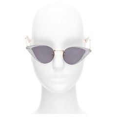 GUCCI Hollywood Forever GG0898S silver crystal black cat eye sunglasses
