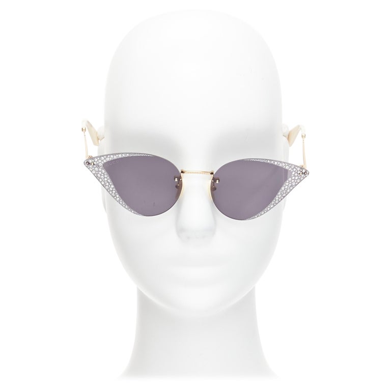 GUCCI Hollywood Forever GG0898S silver crystal black cat eye  display picture 1