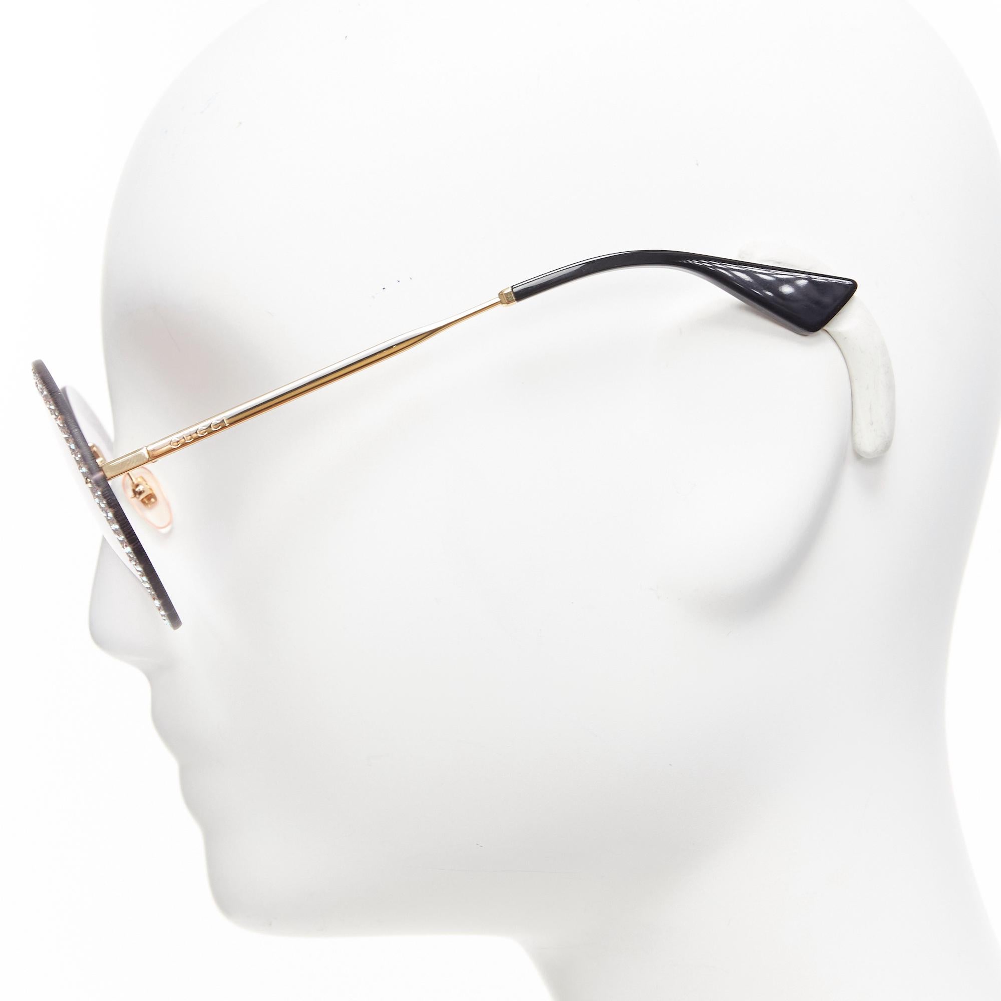 GUCCI Hollywood Forever GG0899S silver crystal black round frame sunglasses 2