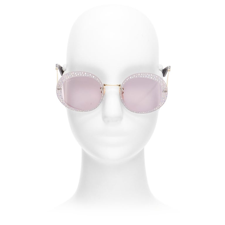 GUCCI Hollywood Forever GG0899S silver crystal black round  display picture 1