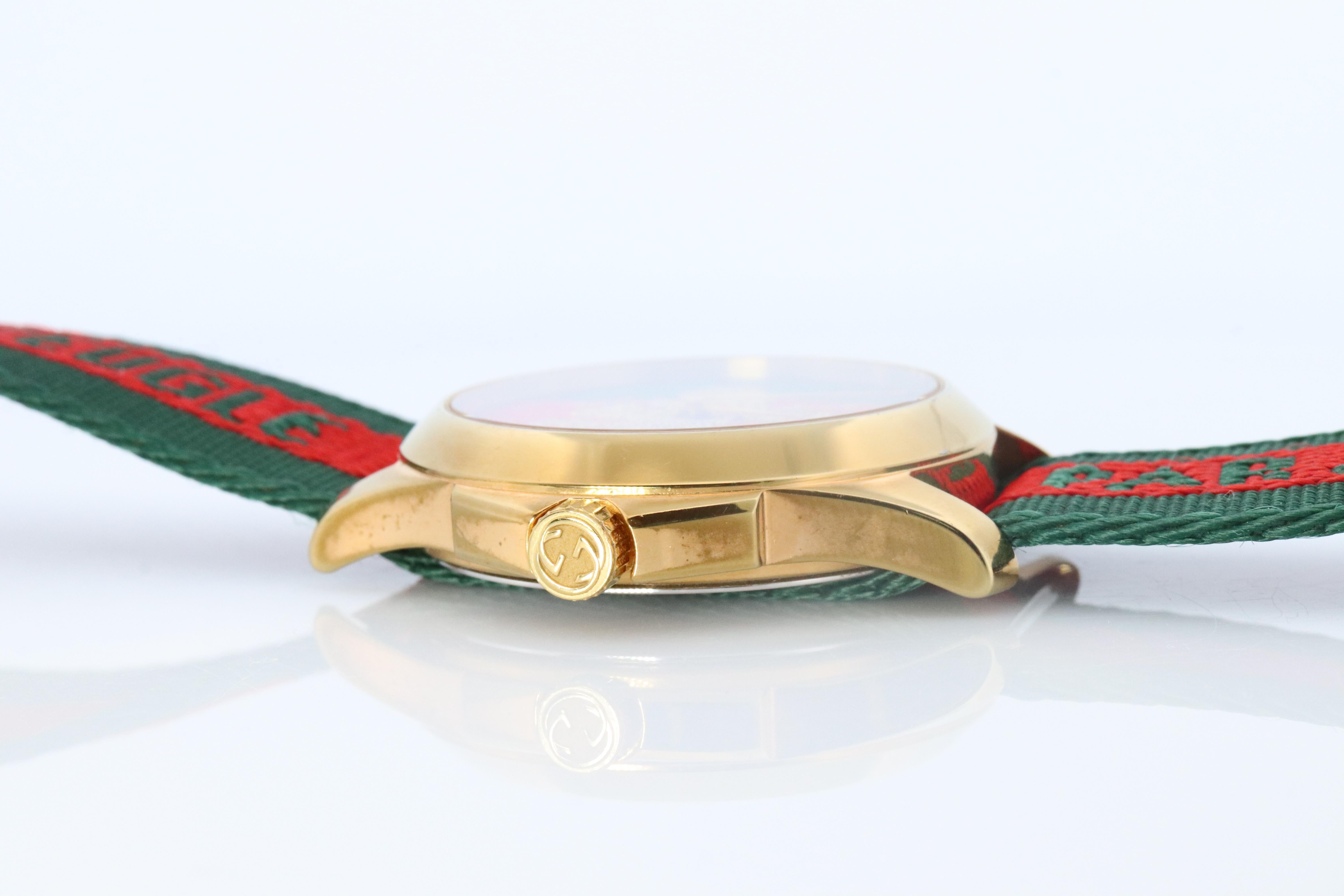 GUCCI Honey Bee Watch. Gucci Le Marche Des Merveilles Sherry Watch. For Sale 2