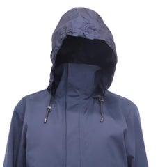 Gucci Hooded Parka Jacket in Navy Blue Polyester