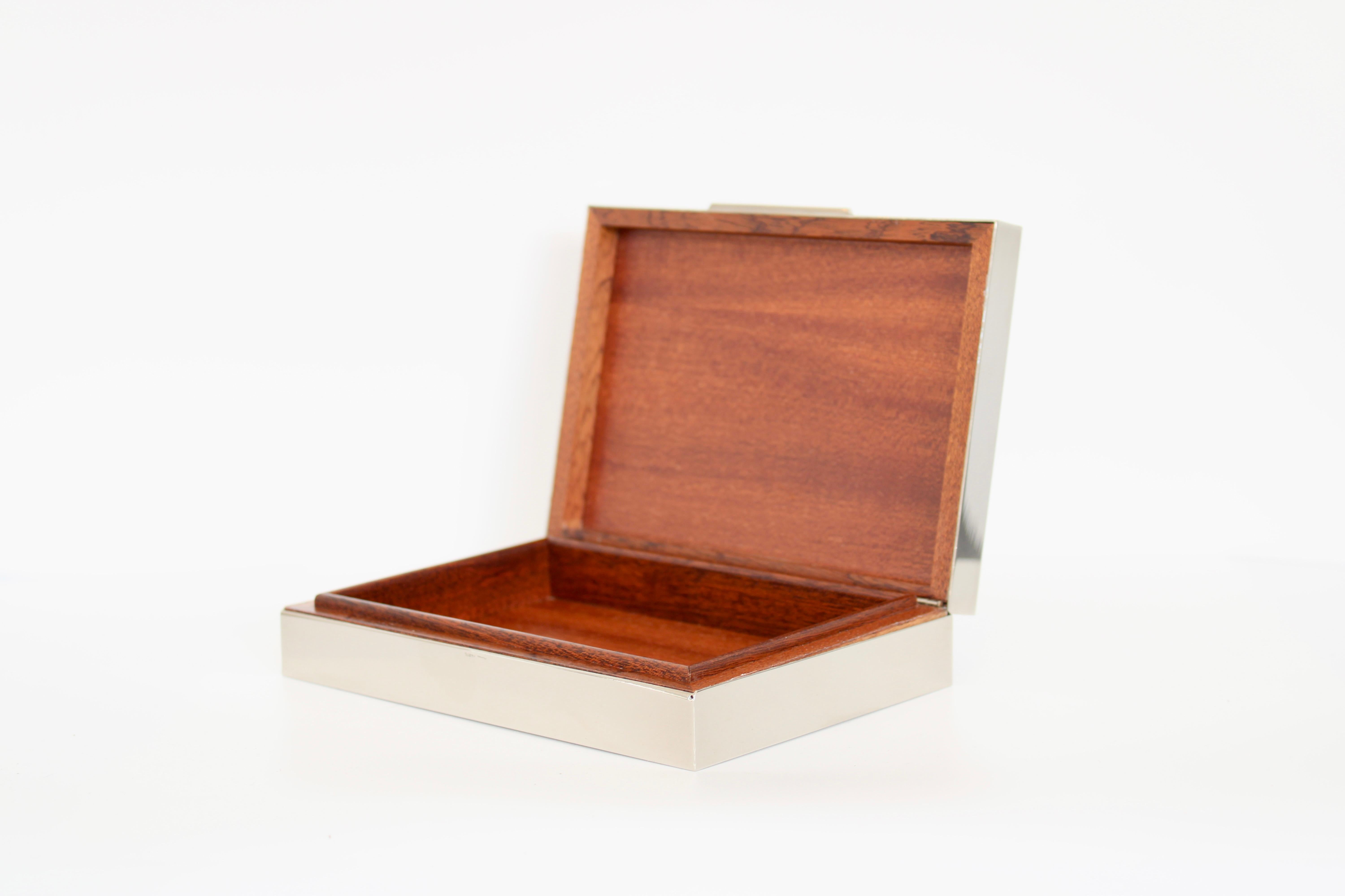 Placcato argento Gucci Horse Bit Scatola in argento foderata in raso firmata Gucci Made in Italy in vendita