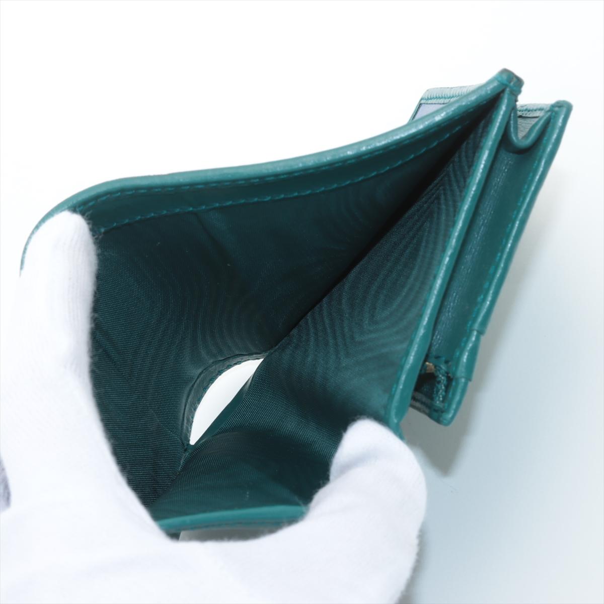 Gucci Horse Bits Kompaktes Portemonnaie aus Leder Blau x Grün Damen im Angebot