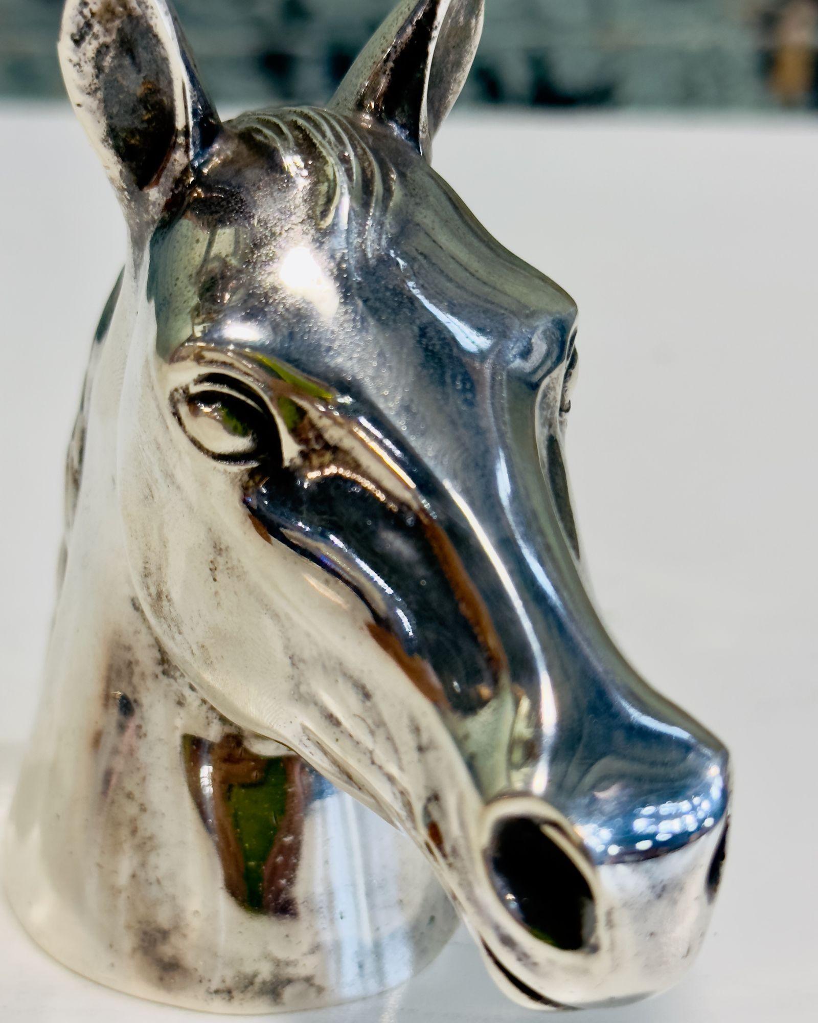 Gucci Horse Head Bottle Opener, Silver Plate Signed, 1970.