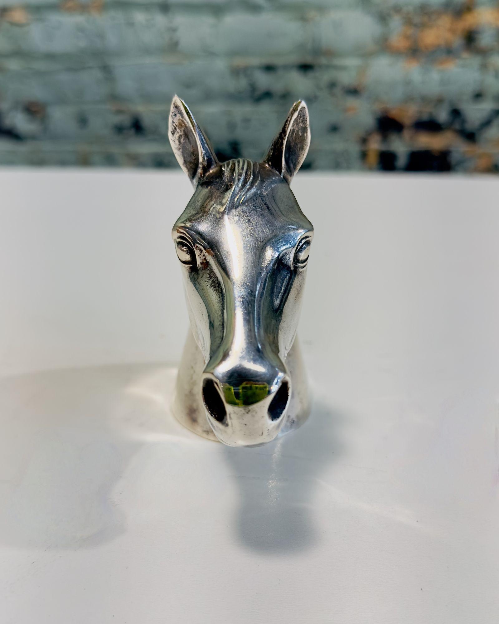 Gucci Horse Head Bottle Opener, Silver Plate Signed, 1970 In Good Condition For Sale In Chicago, IL