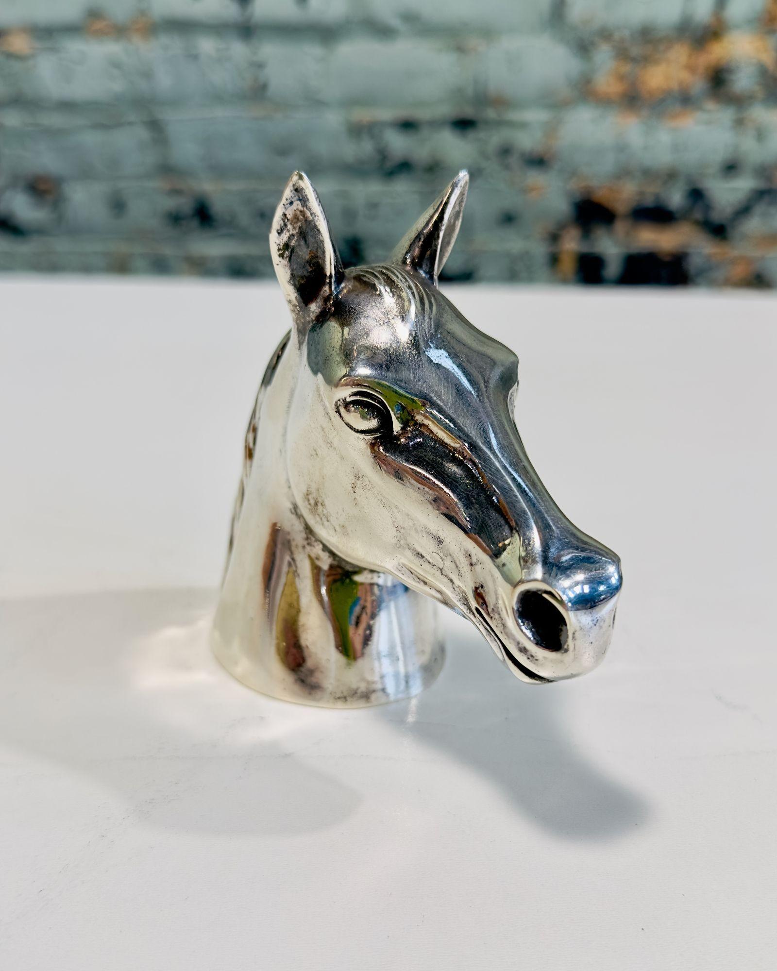 Late 20th Century Gucci Horse Head Bottle Opener, Silver Plate Signed, 1970 For Sale