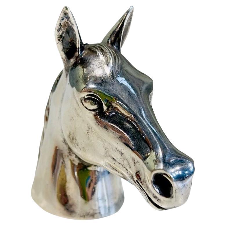 Gucci Horse Head Bottle Opener, Silver Plate Signed, 1970 For Sale