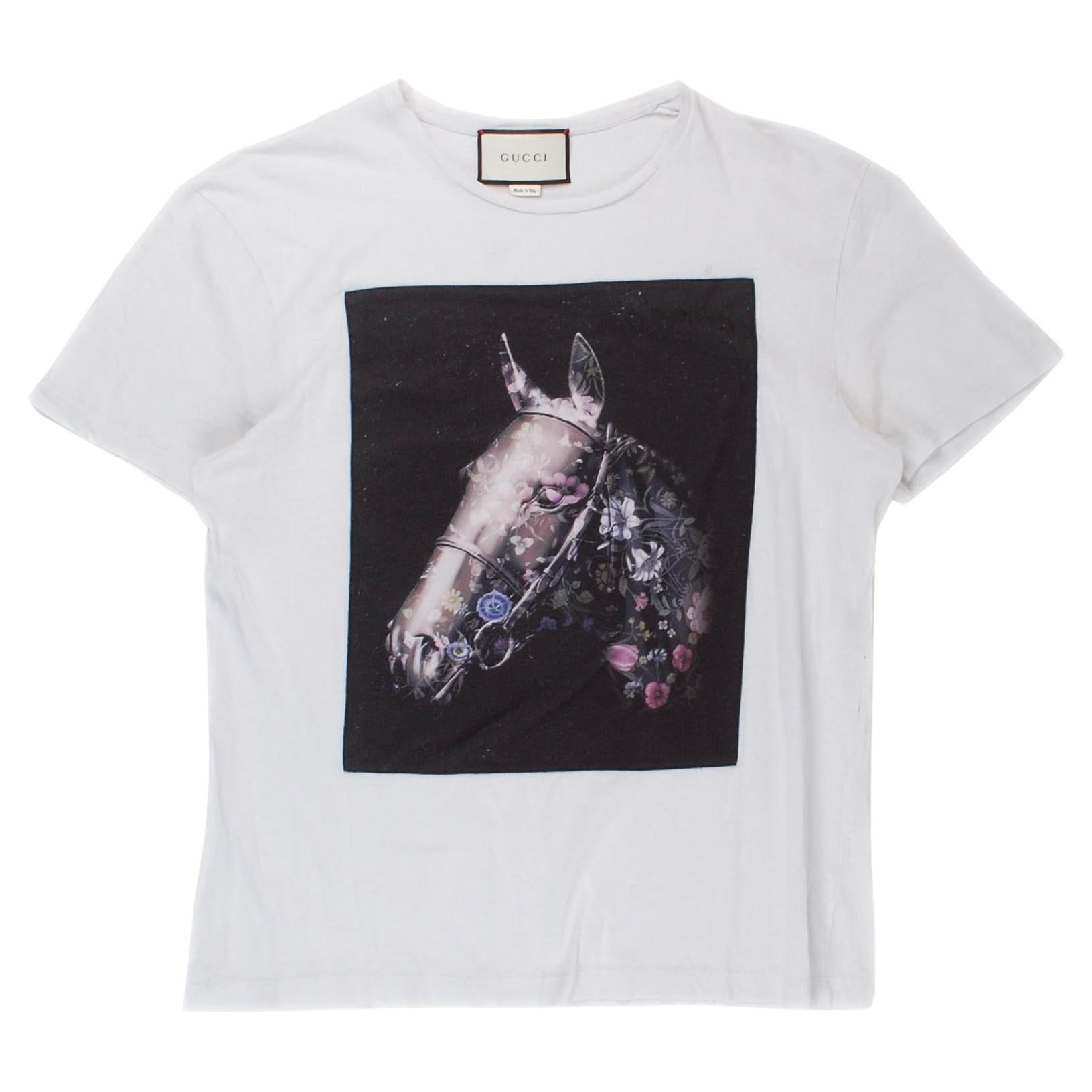 Gucci Horse Print Men T-Shirt Size S/M For Sale