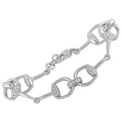 Gucci Horsebit 18 Karat White Gold Diamond Bracelet