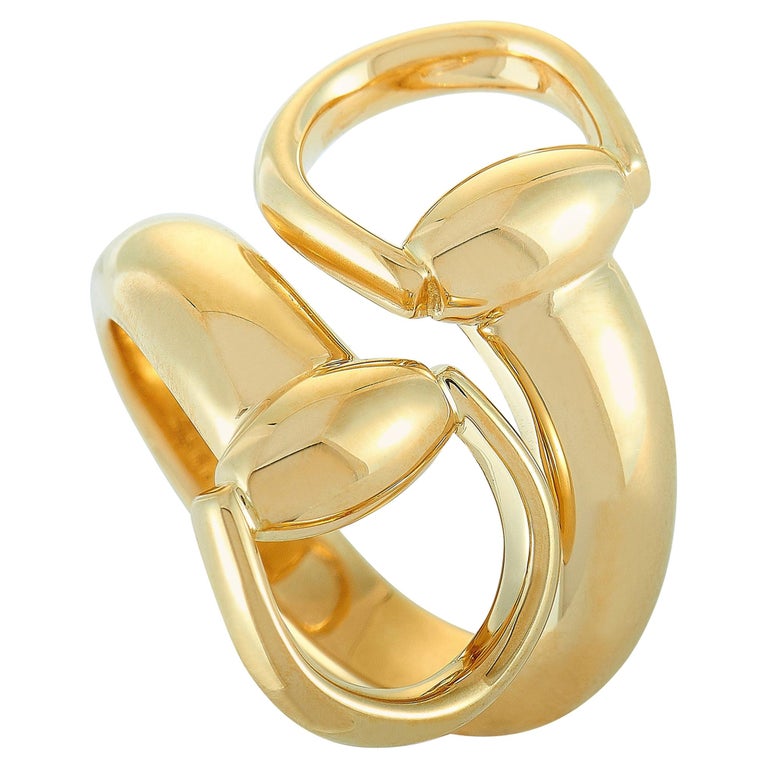 Gucci Horsebit 18 Karat Yellow Gold Ring at 1stDibs