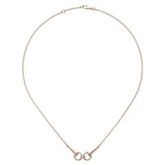 Gucci Horsebit 18 Karat Roségold Diamantkette Halskette YBB796833001