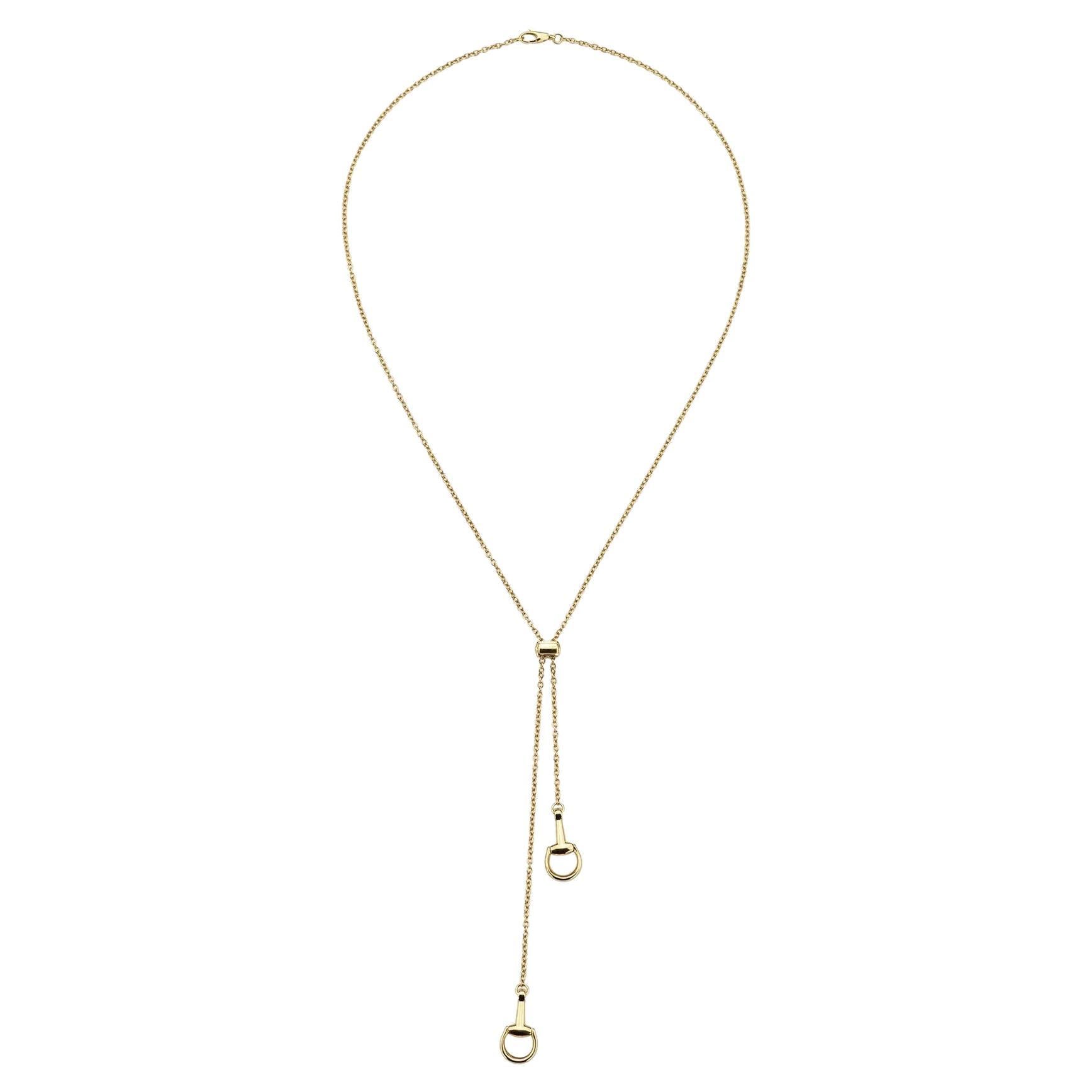 Gucci Horsebit 18ct Yellow Gold Chain Pendant Necklace YBB795850001