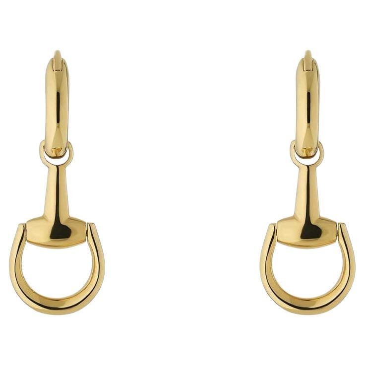 Gucci Horsebit 18ct Yellow Gold Drop Earrings YBD795656001