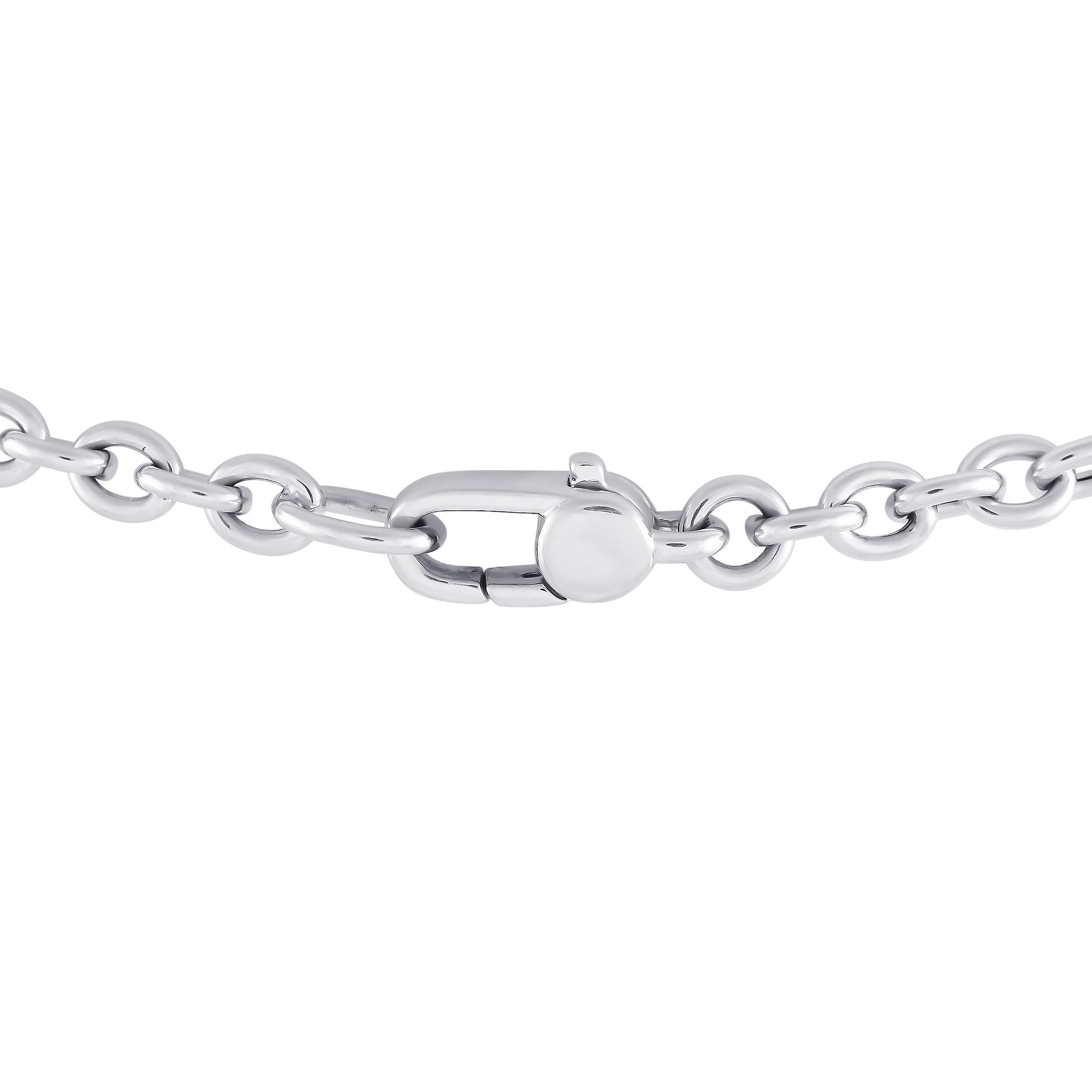 Gucci Horsebit 18K White Gold 0.40ct Diamond Necklace In Excellent Condition In Southampton, PA