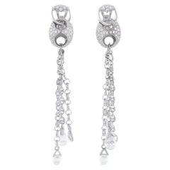 Orecchini Gucci Horsebit in oro bianco 18 carati con diamanti e topazio bianco da 1,20 carati GU04-042326