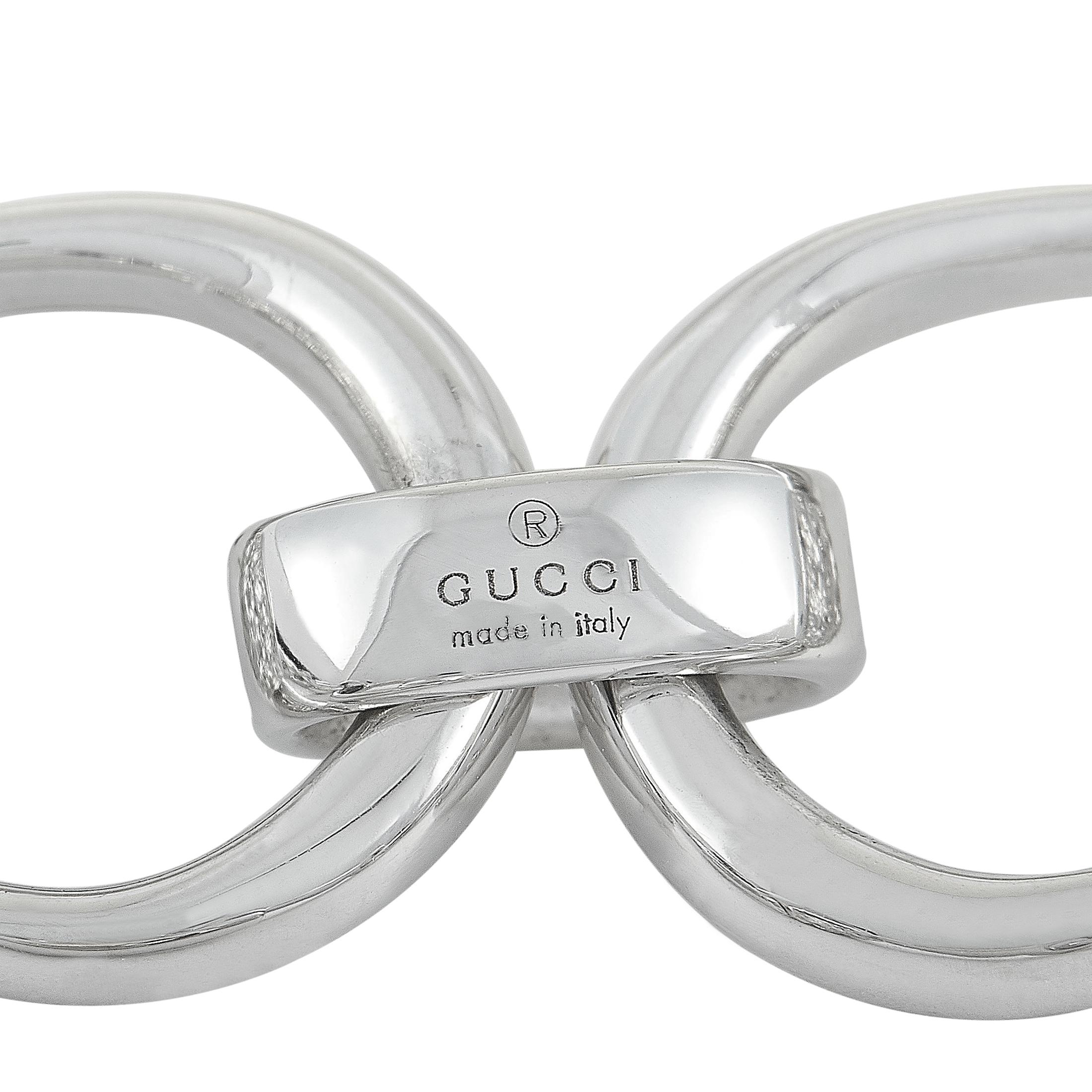 Gucci Horsebit 18 Karat White Gold Diamond Bracelet 1