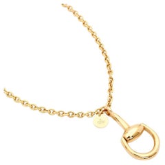 Gucci Horsebit 18K Yellow Gold Pendant Necklace