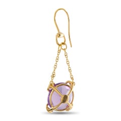 Gucci Horsebit 18K Yellow Gold Purple Gemstone Dangle Earrings GU26-060526