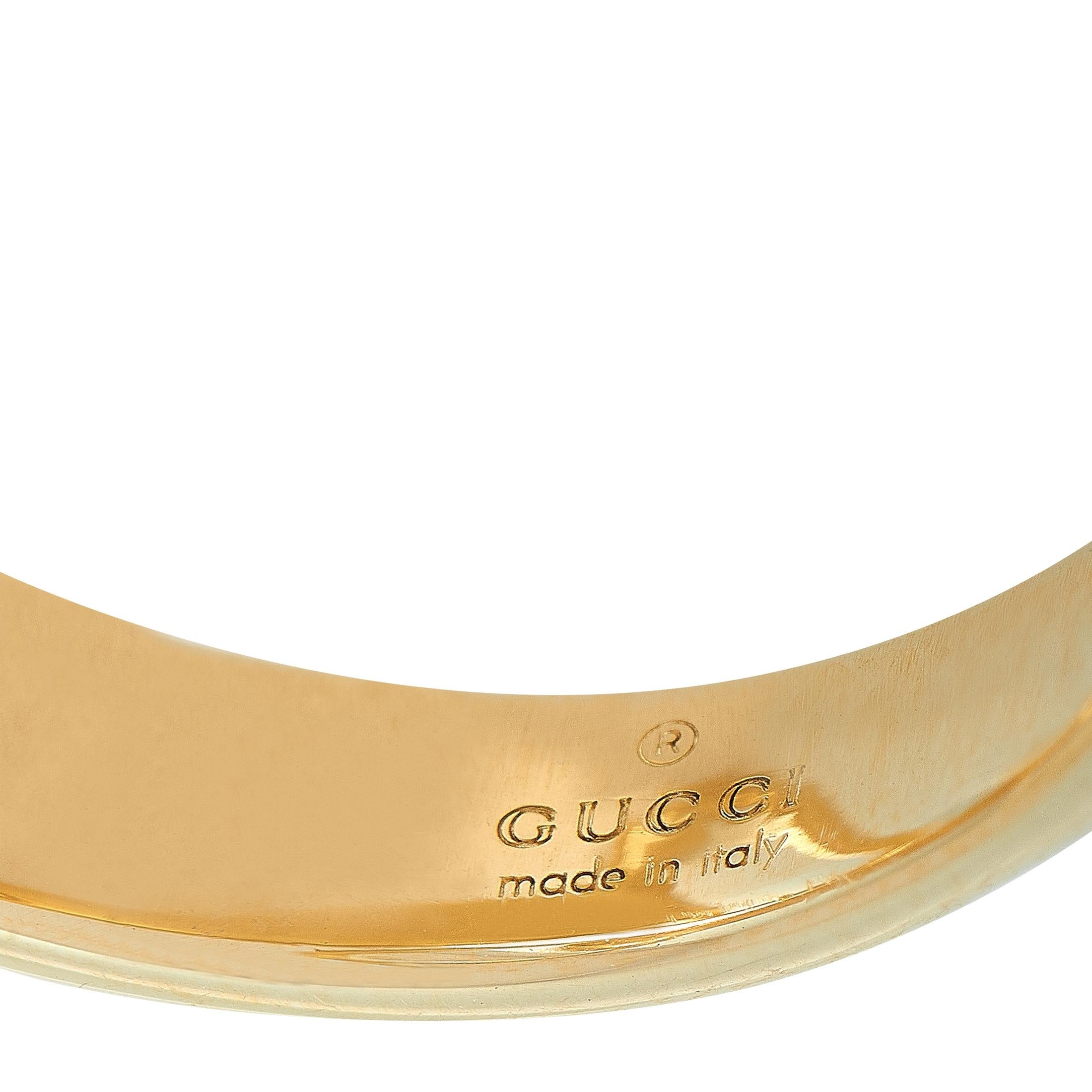 Gucci Horsebit 18 Karat Yellow Gold Ring In New Condition In Southampton, PA