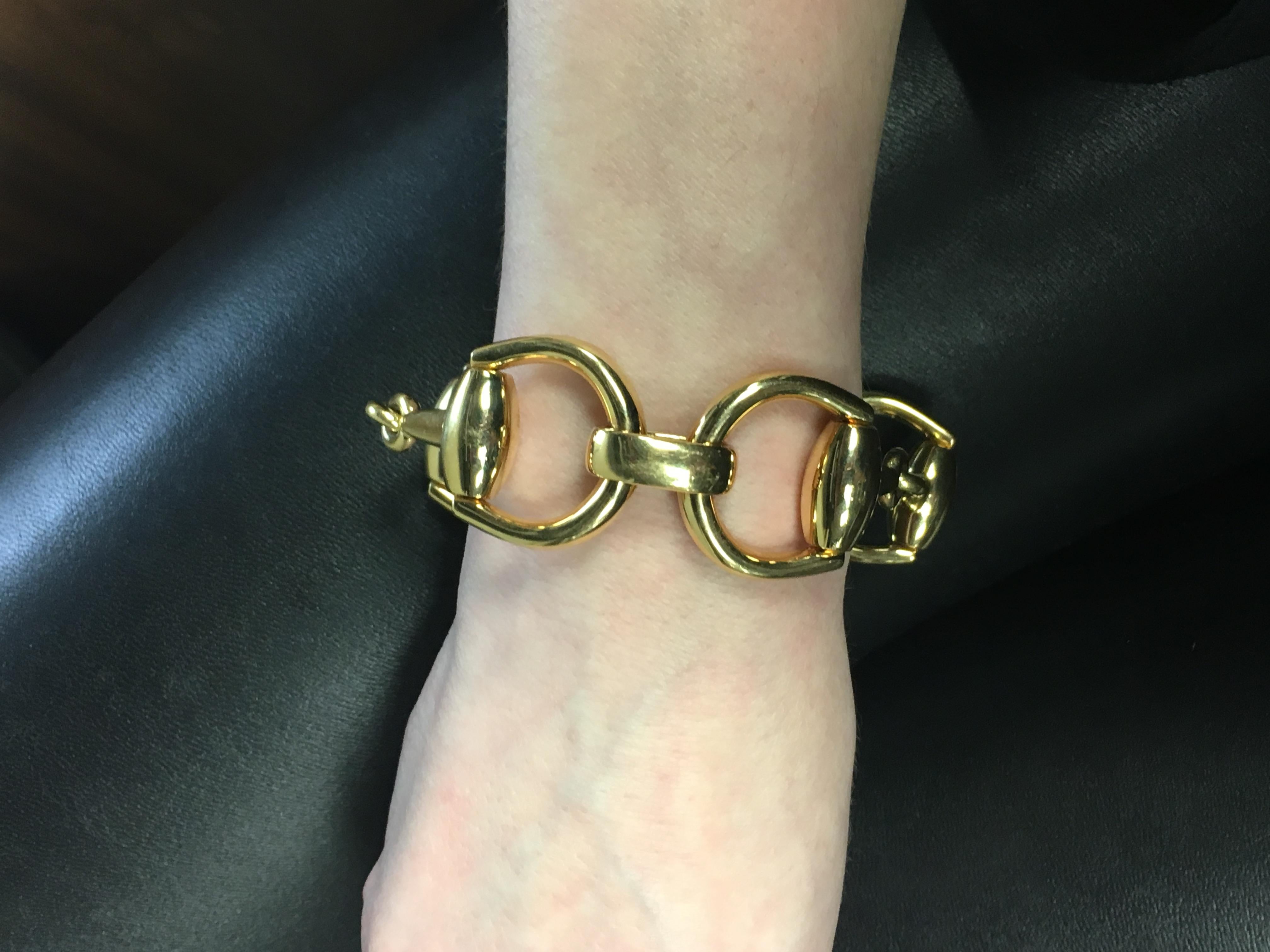 gucci horsebit bracelet gold