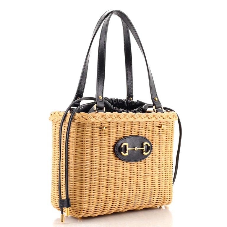 Gucci Horsebit 1955 Basket Bag Wicker and Leather at 1stDibs