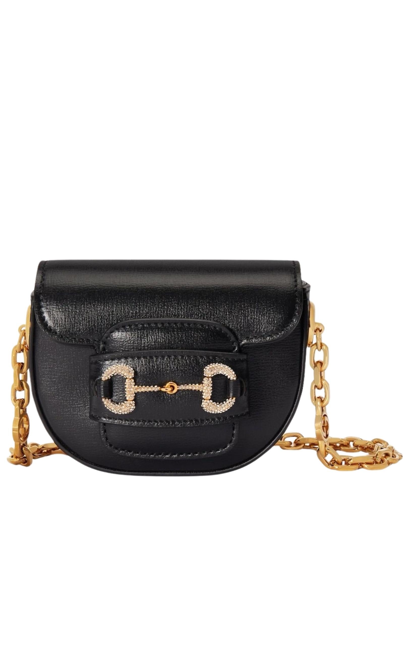 Black Gucci Horsebit 1955 Belt Bag
