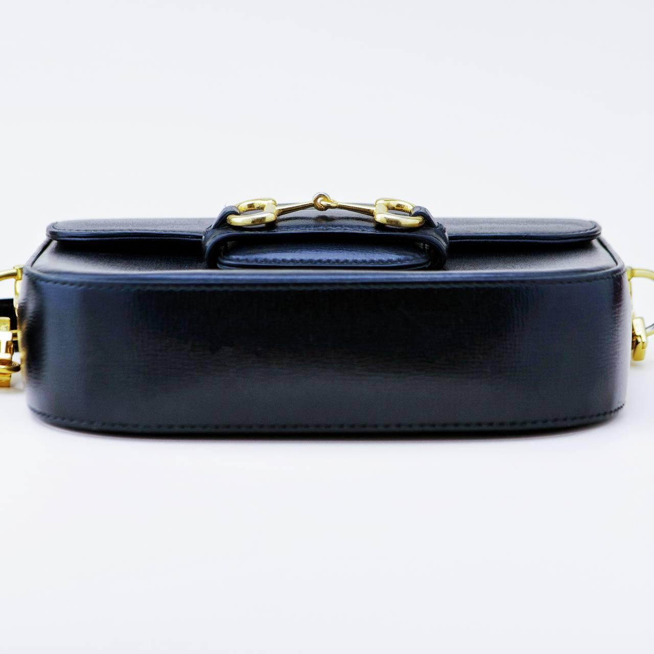 Gucci Horsebit 1955 Borsa piccola in pelle nera Crossbody in vendita 2