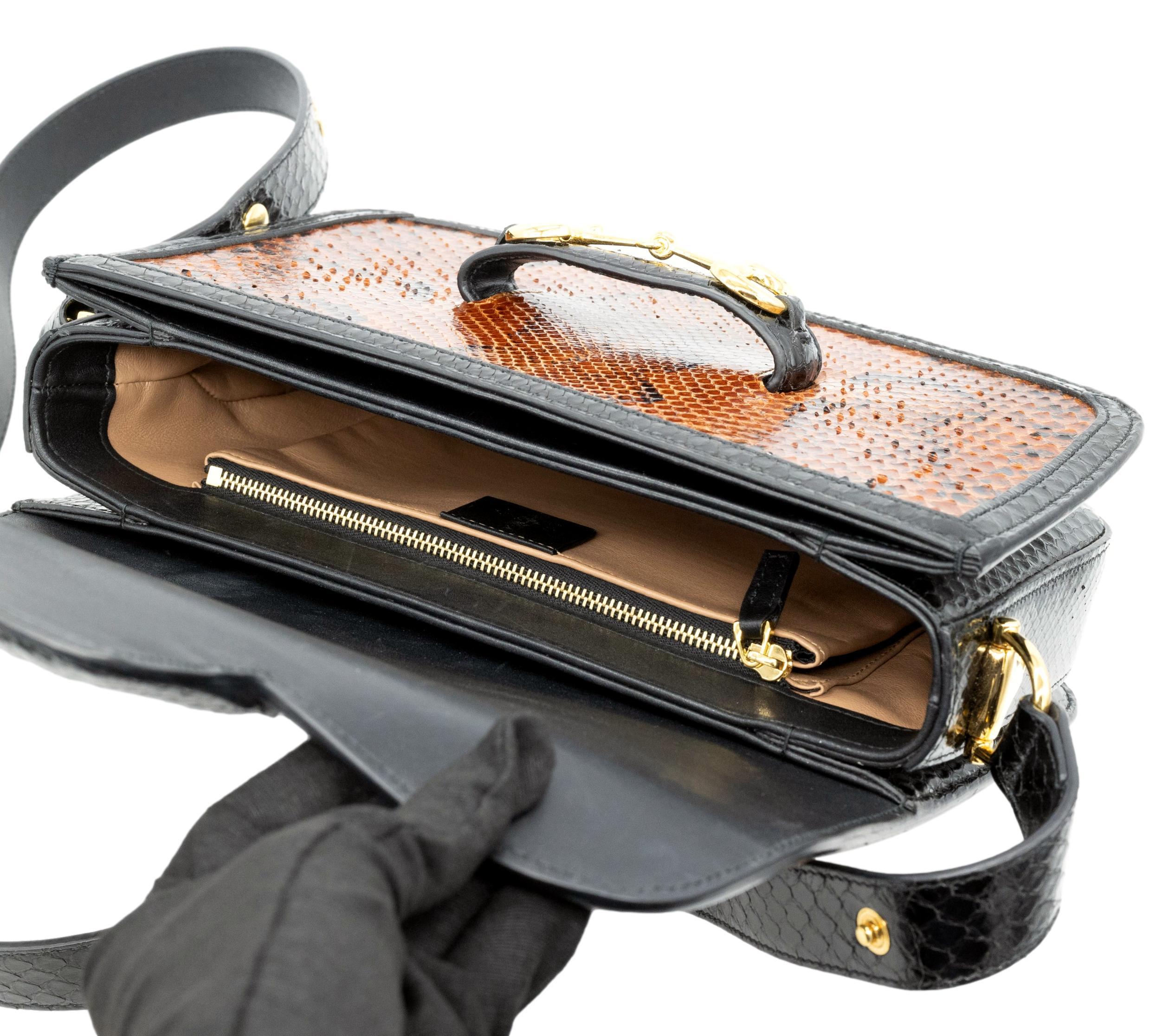 Gucci Horsebit 1955 Braune Python-Umhängetasche, 2020 6