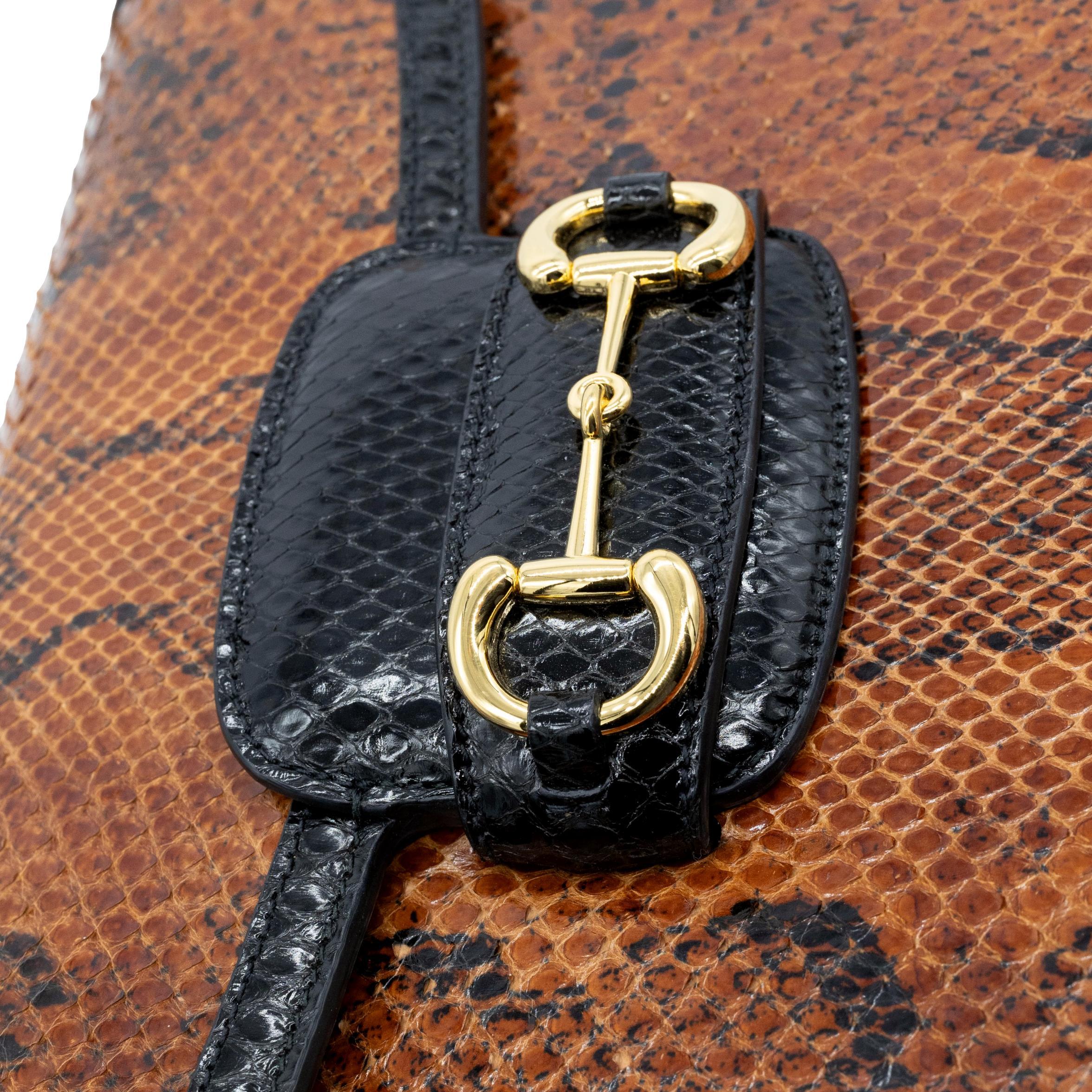 Gucci Horsebit 1955 Braune Python-Umhängetasche, 2020 8
