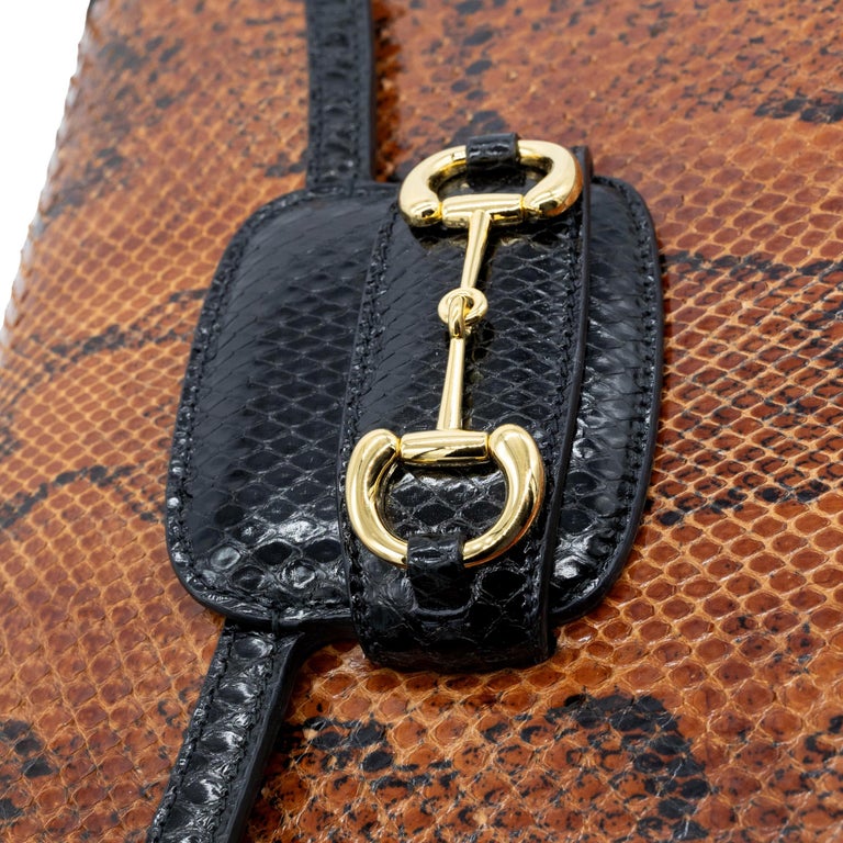 Gucci Horsebit 1955 mini python bag in brown