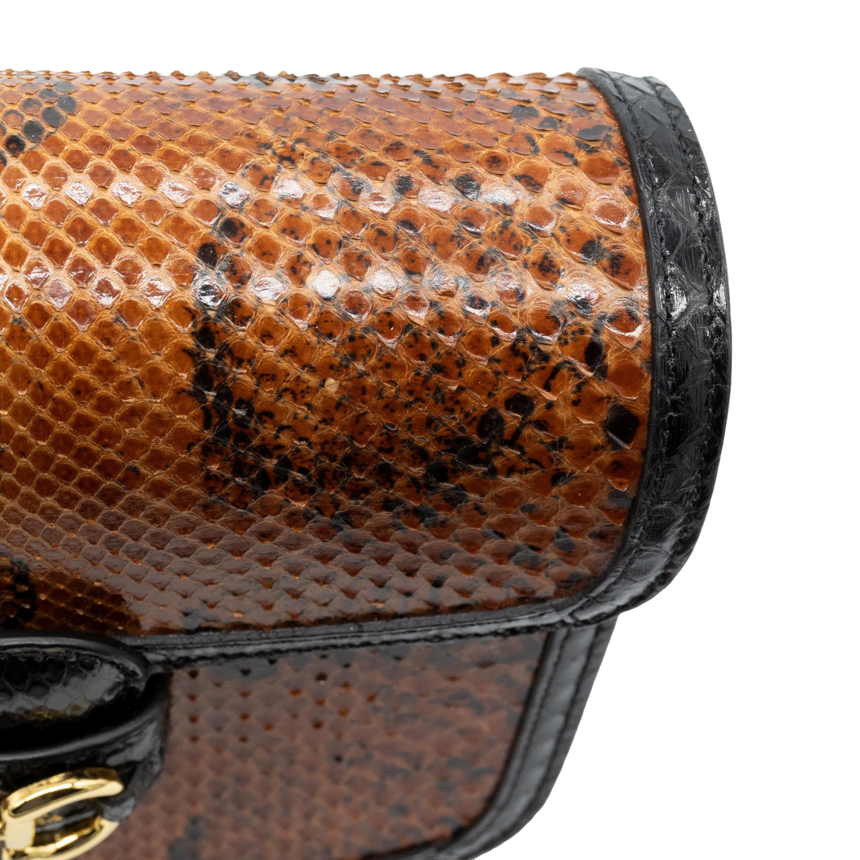 Gucci Horsebit 1955 Braune Python-Umhängetasche, 2020 10