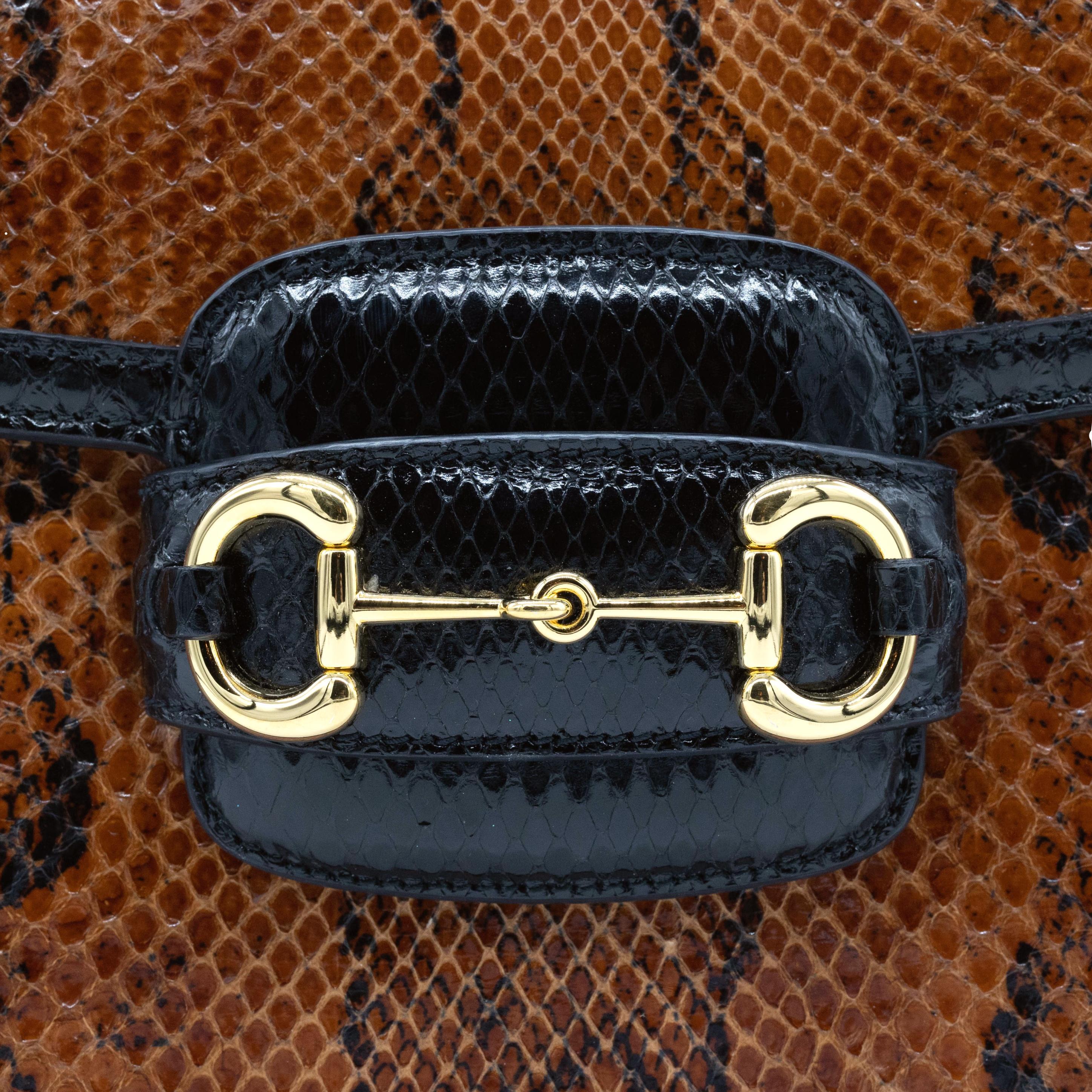Gucci Horsebit 1955 Braune Python-Umhängetasche, 2020 11