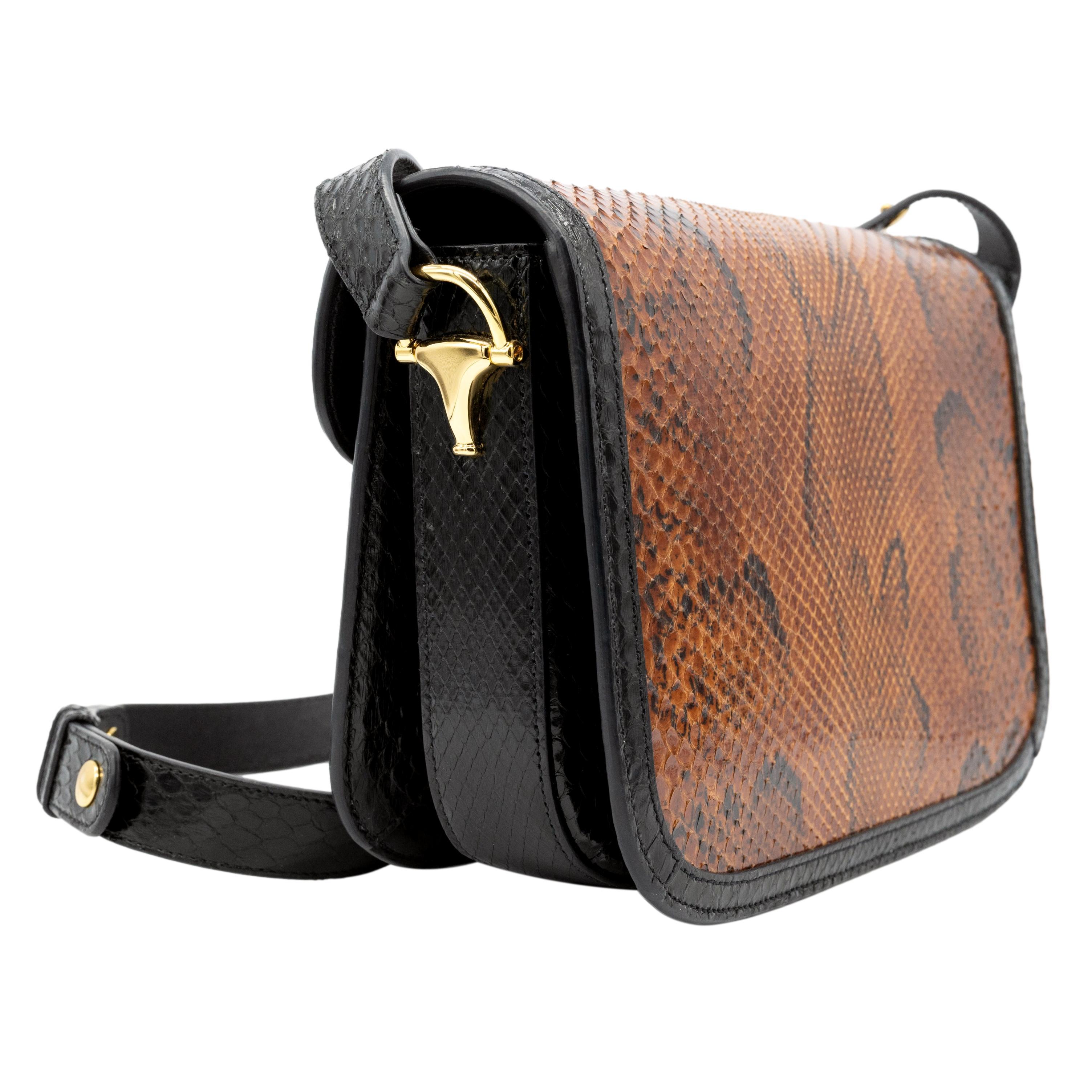 Gucci Horsebit 1955 Braune Python-Umhängetasche, 2020 3